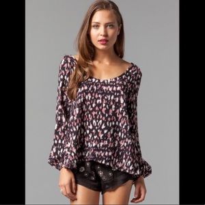 Lovers + Friends Open Back blouse with lace detail